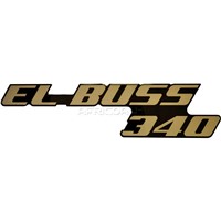 BUSSCAR EL BUSS 340 BLACK &amp; SILVER STICK ON BADGE 500mm