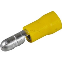 TERMINAL BULLET INSULATED YELLOW MALE 4mm