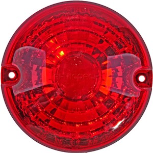 TAILLIGHT ROUND RINDER RED 2 POINT CRYSTAL LENS