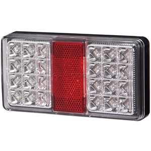 TRAILER LIGHT RECTANGULAR LED COMBINATION 150mm WITH CLEAR LENS