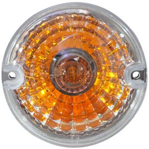 INDICATOR LIGHT ROUND RINDER AMBER WITH CLEAR LENS