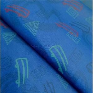 SEAT VINYL BLUE YELLOW RED BUS PATTERN 1.4mt WIDE