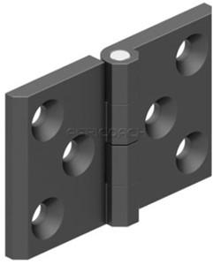 HINGE LEAF 50x76mm ZINC BLACK 320-1-2