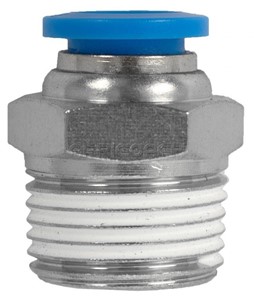 AIR STUD FITTING R3/8 MALE THREAD TO 8mm TUBE STRAIGHT
