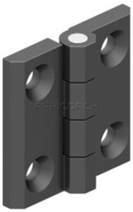 HINGE LEAF 40x40mm WITH HOLES POLYAMIDE BLACK 317-V1-2-2