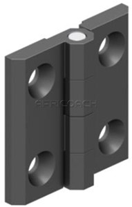 HINGE LEAF 50x50mm WITH HOLES POLYAMIDE BLACK 318-V1-2-2