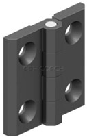 HINGE LEAF 50x50mm WITH HOLES POLYAMIDE BLACK 318-V1-2-2