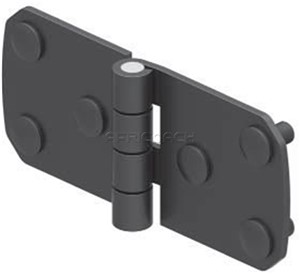 HINGE LEAF 60x136mm WITH STUDS STEEL BLACK 360-V3-2