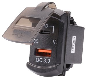 USB &amp; TYPE-C QUICK CHARGER DOUBLE 12-24V SWITCH TYPE