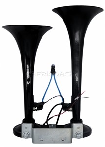 SEGER 24V TWIN TURBO AIR HORN BLACK 81DH