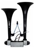 SEGER 24V TWIN TURBO AIR HORN BLACK 81DH