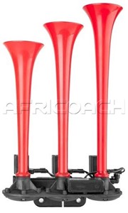 SEGER 24V TRIPLE AIR HORN RED PLASTIC 86EH