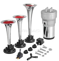 SEGER 24V TRIPLE AIR HORN WITH COMPRESSOR RED 82KH